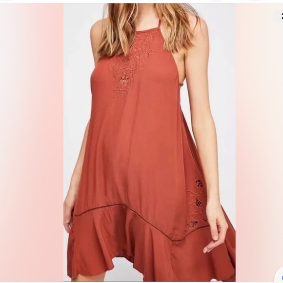 Free People‎ Heat Wave Tunic Dress in Terracotta Size XS - Picture 1 of 14